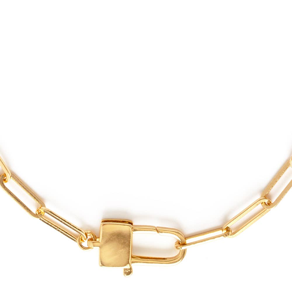 Paperclip + Padlock Clasp Statement Chain