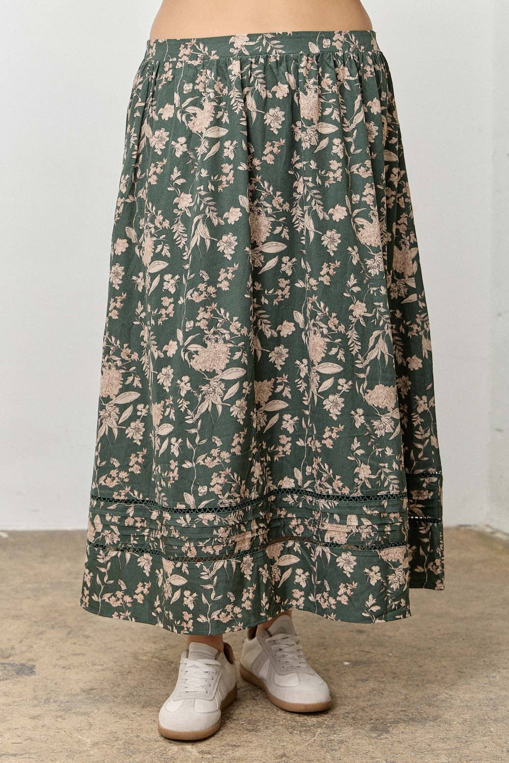 Florals + Lace Midi Skirt | Extended