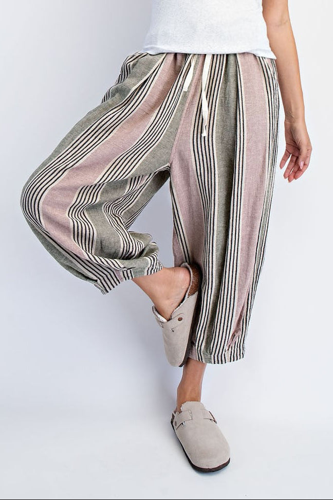 Cloud Nine Lantern Pants | Olive Stripe