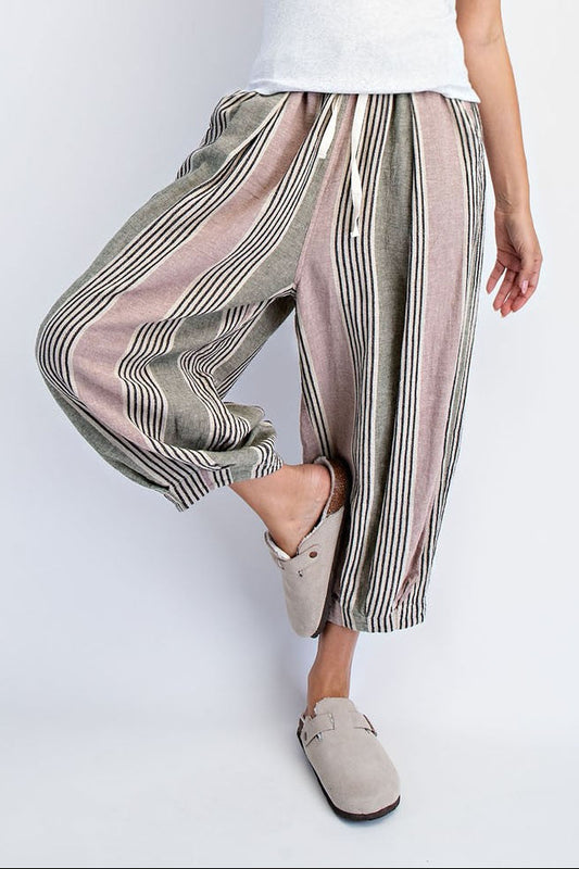 Cloud Nine Lantern Pants | Olive Stripe