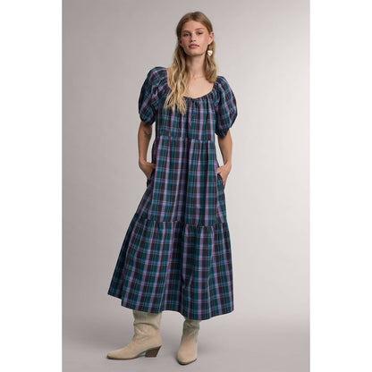 Berry Pickin' Plaid Midi Dress