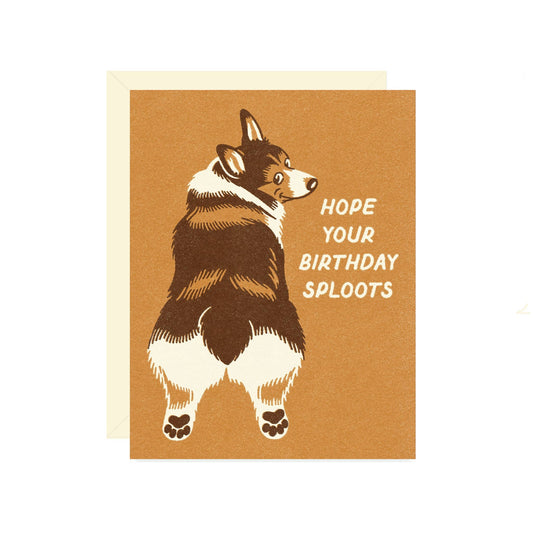 Corgi Sploots Birthday Card