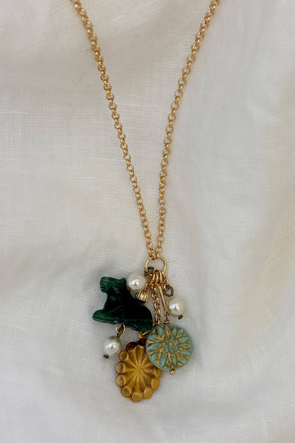 Elia Charm Cluster Necklace