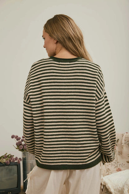 Piper Stripe Henley | Olive