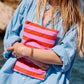Lili Flat Pouch | Orchid + Tomato