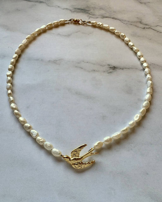 Genevieve Bird + Pearl Necklace