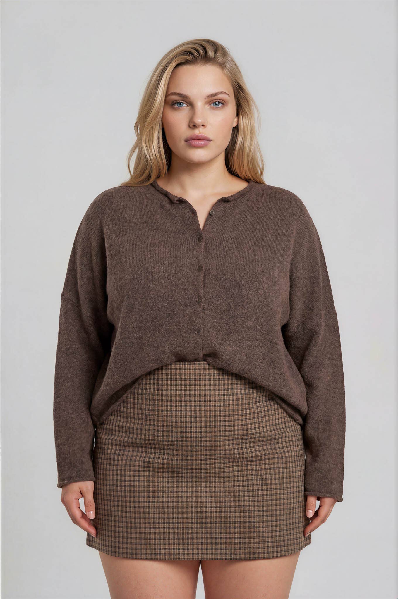 Piper Cardigan | Dark Brown | Extended