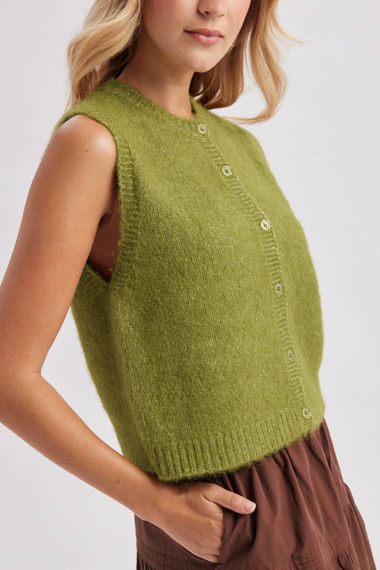 Knit Sweater Vest | Avocado