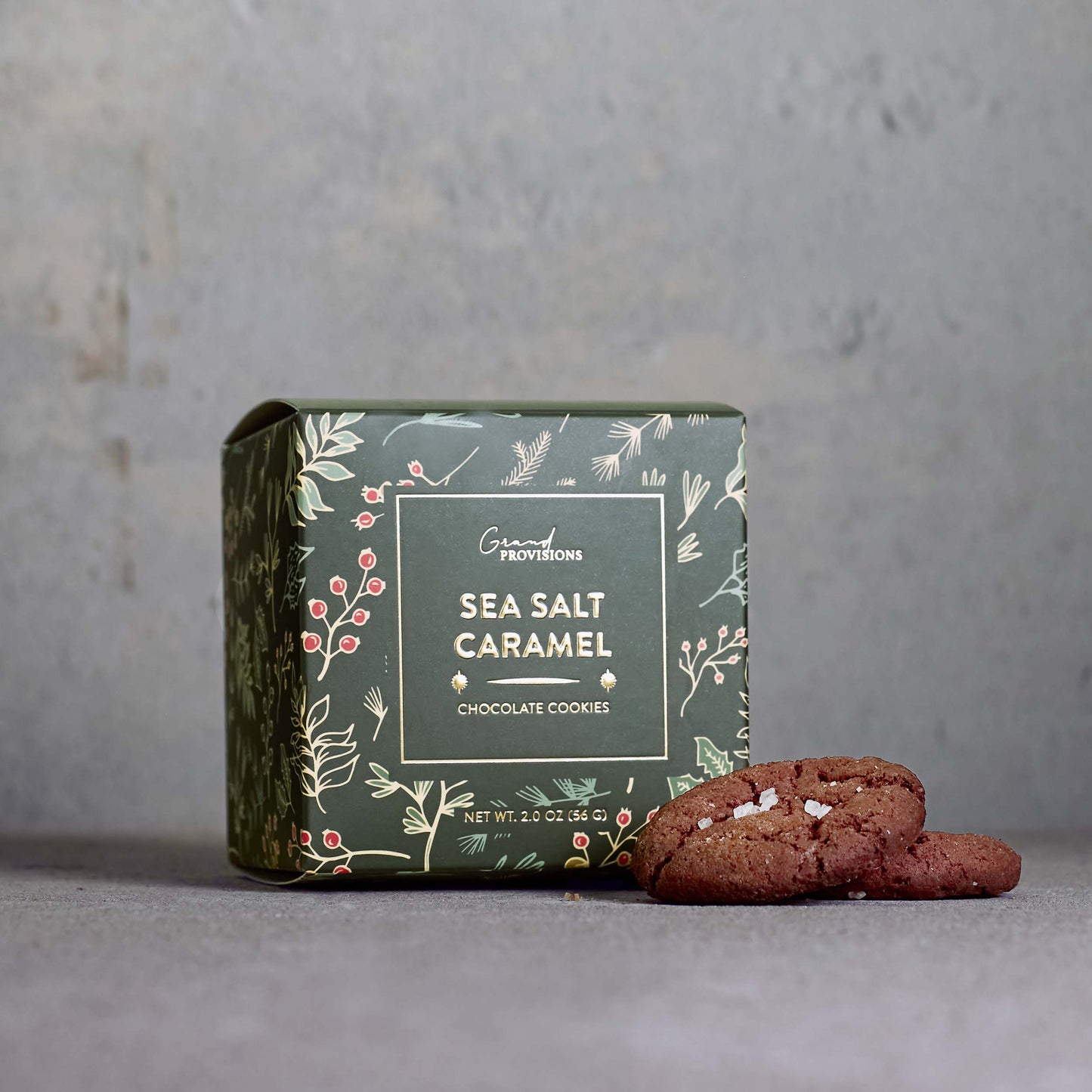 Holiday Sea Salt Caramel Cocoa Cookies | 2 oz