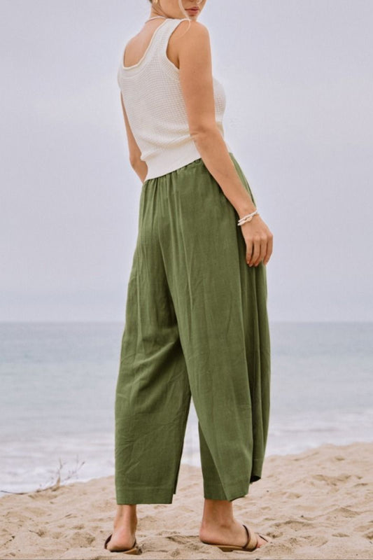 Washed Green Palazzo Pants | Extended