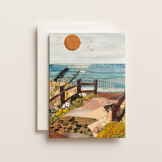Coastal Art Card | Beach Bridge