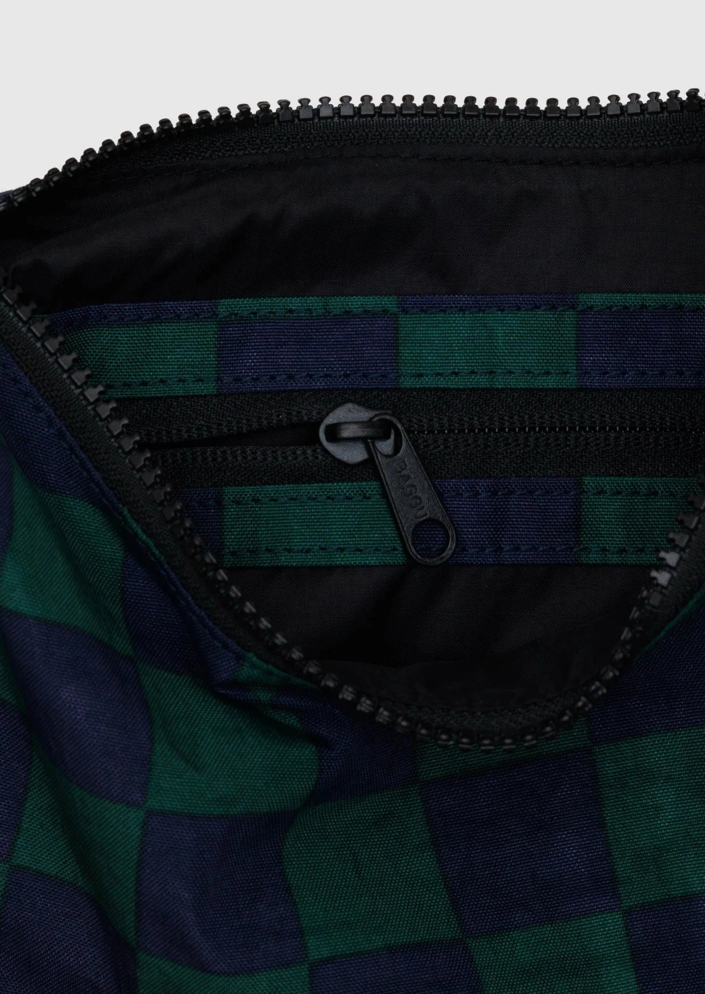 Small Crescent Bag | Navy Green Check