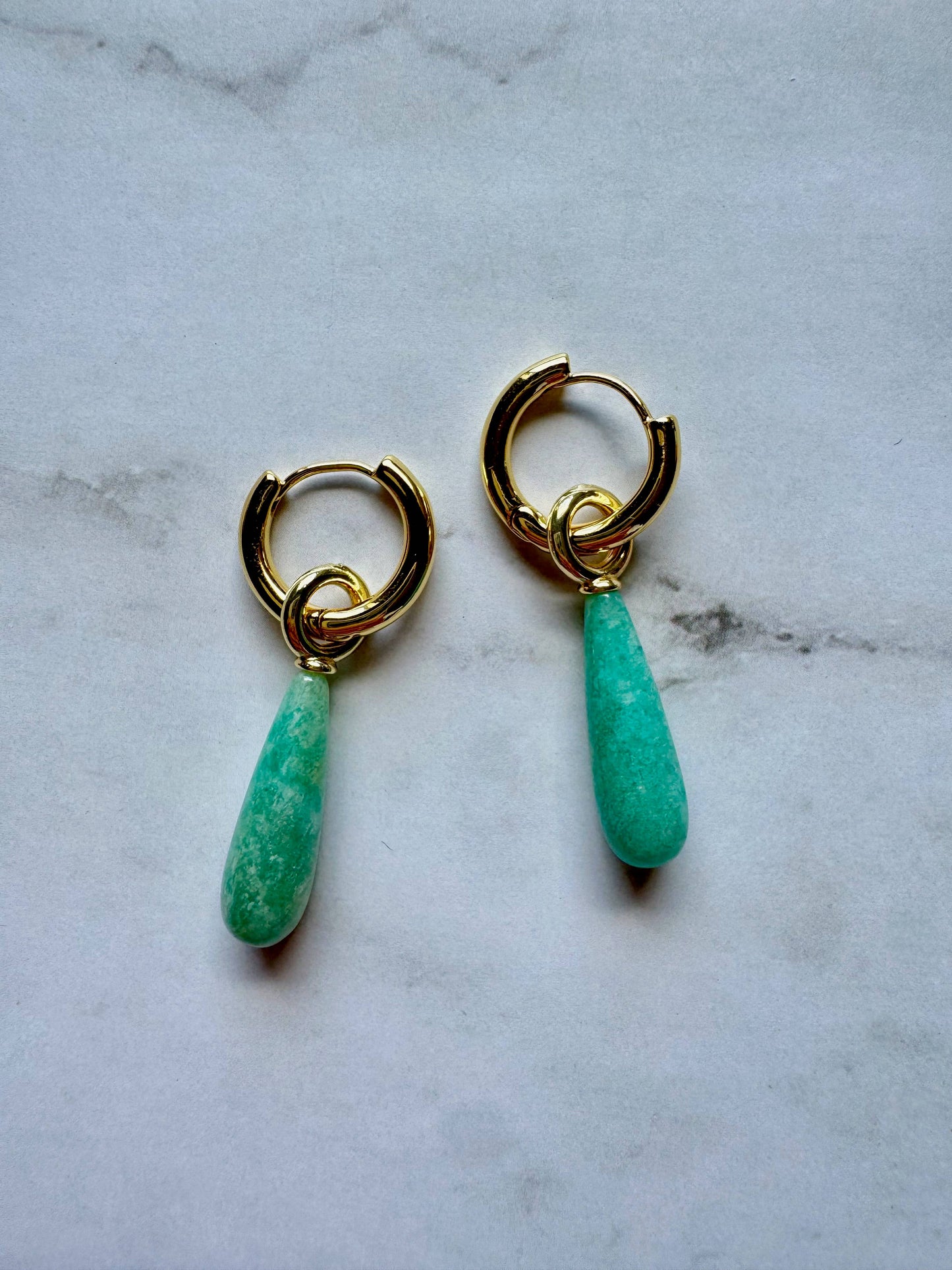 Amara Gemstone Hoops | Aventurine