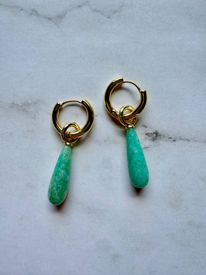 Amara Gemstone Hoops | Aventurine