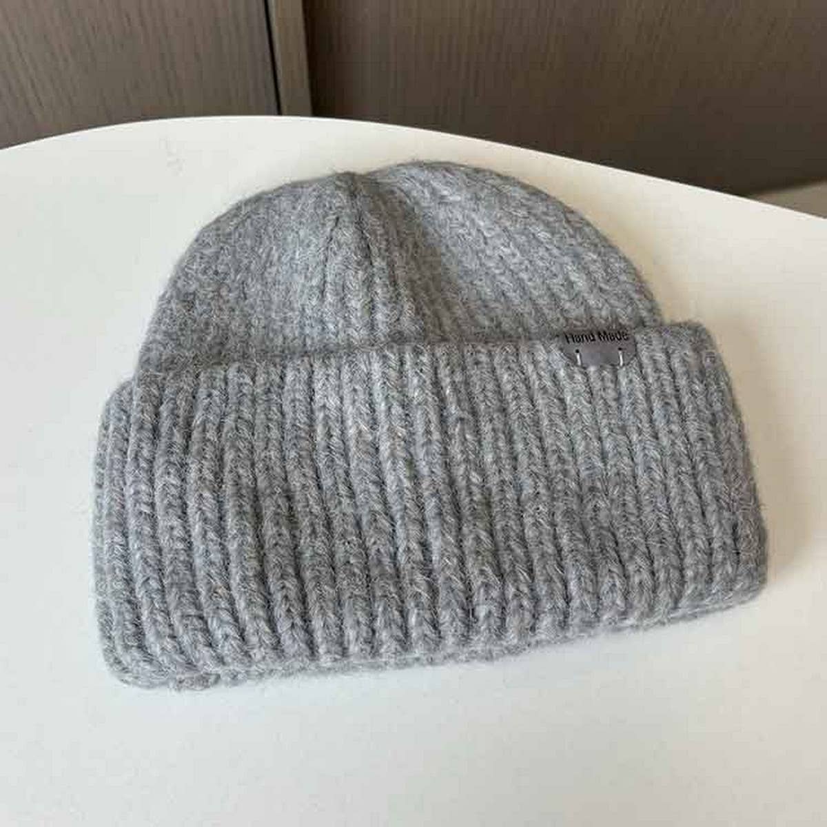 Foldover Knit Beanie | Grey