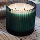 Roland Pine Green Ribbed Glass Candle | 14oz