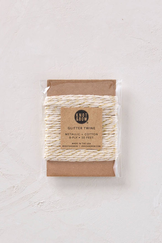 Natural Twine Card | Gold + Glitter