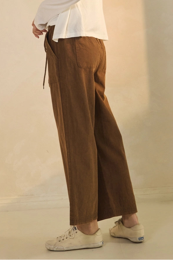 Wide Leg Utility Pants | Chocolate | Extended