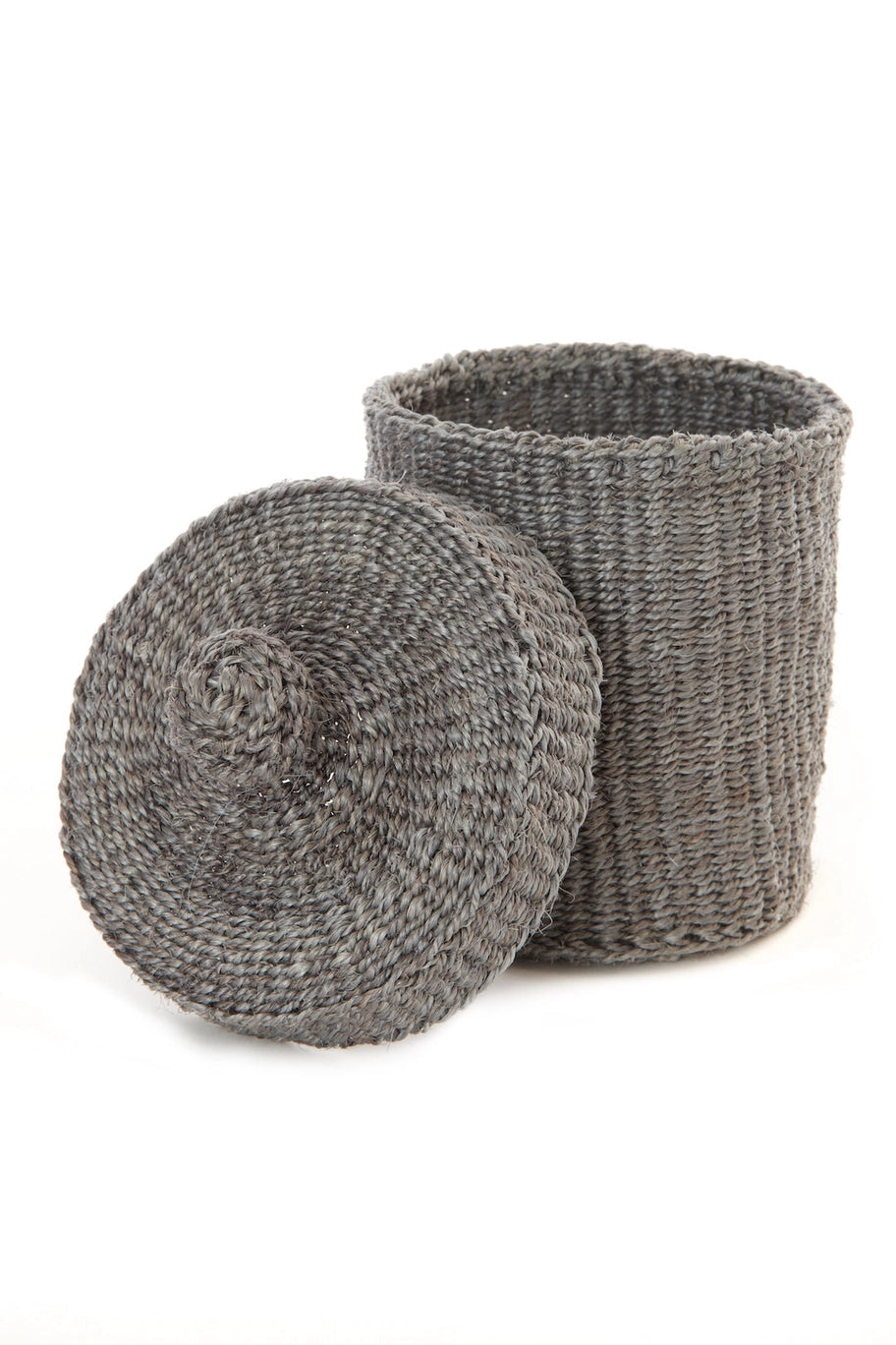 Sisal Lidded Container Basket | Gray