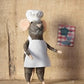 Chef Mouse Ornament | Grey