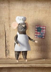 Chef Mouse Ornament | Grey