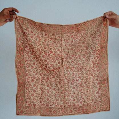 Kalamkari Cotton Bandana | Autumn Rose
