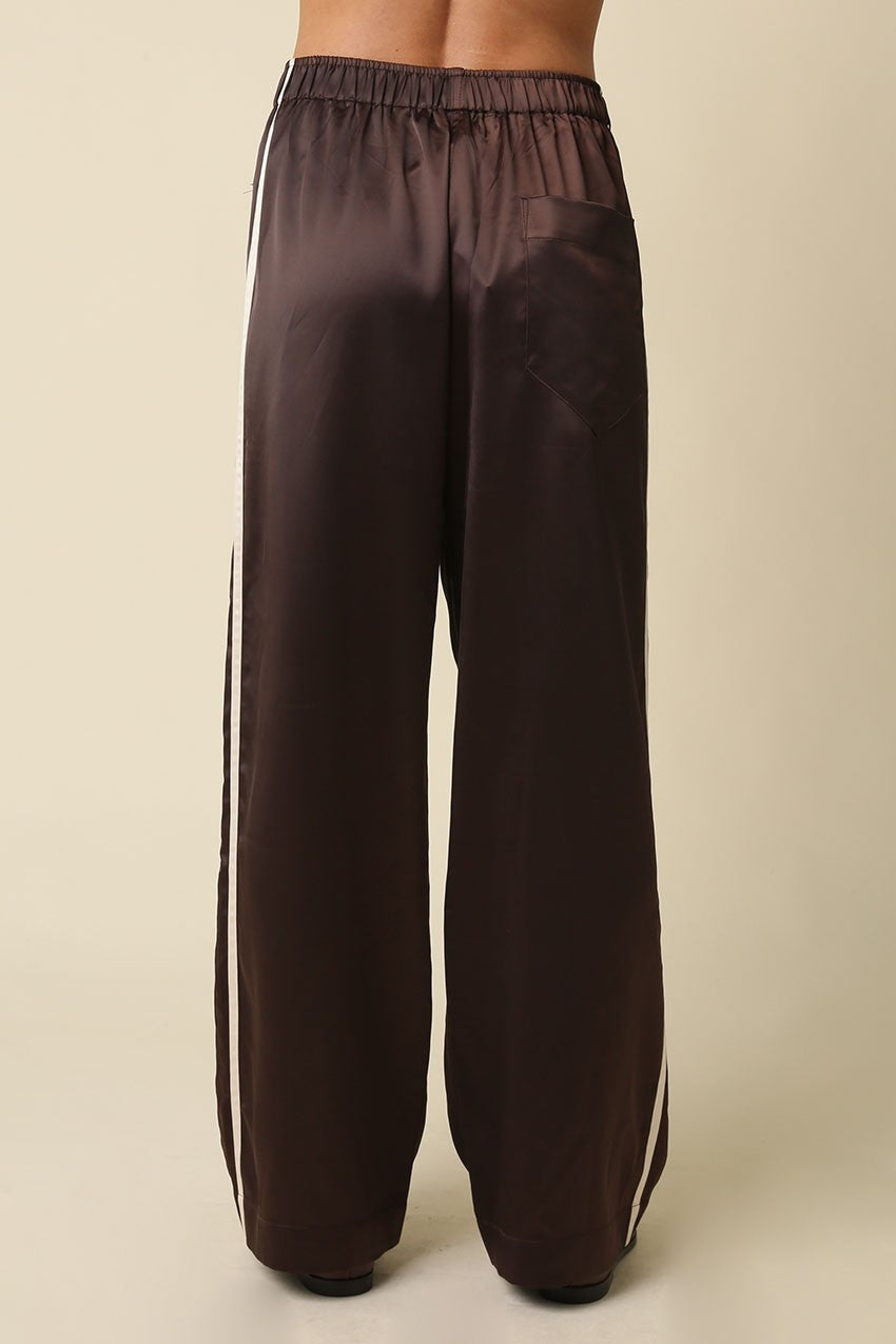 Kinda Sporty Satin Pants | Brown