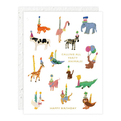 Animal Party Birthday Card