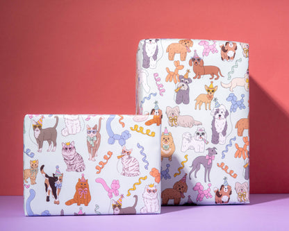 Birthday Cats Rolled Gift Wrap