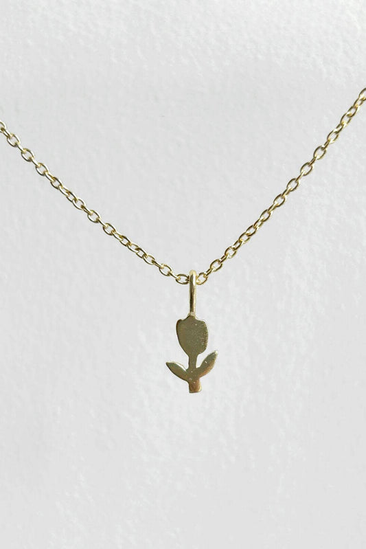Tiny Gold Tulip Necklace