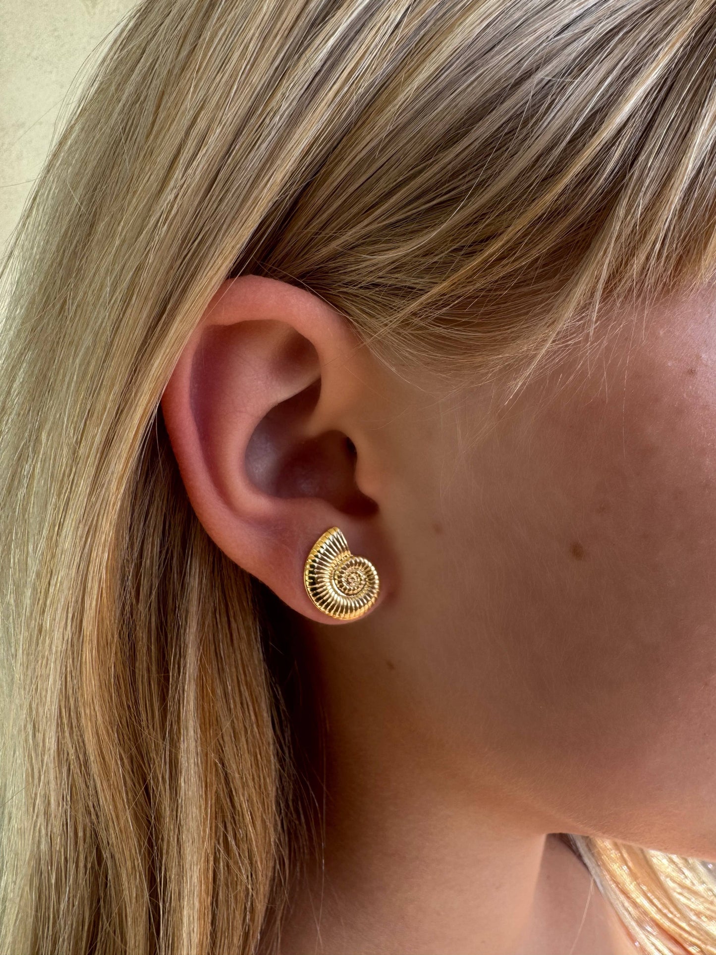 Athena Shell Stud Earrings | Large