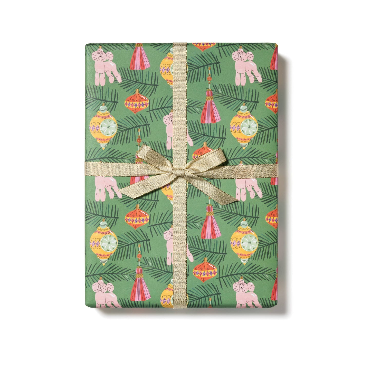 Christmas Poodle Rolled Gift Wrap
