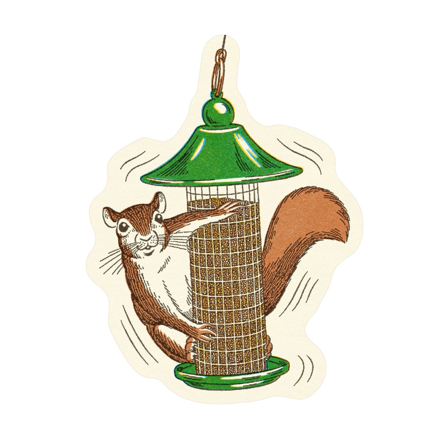 Squirrel on Bird Feeder Sticker