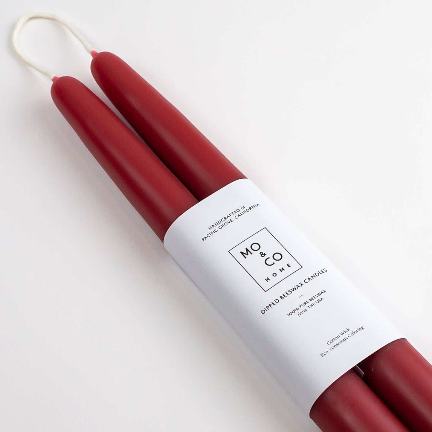 Beeswax Dipped Candles | Berry Red