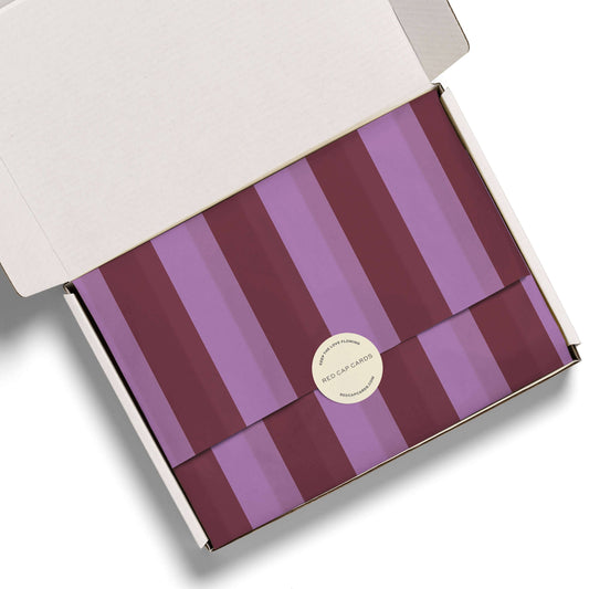 Tissue Paper Pack | Eggplant and Lilac Stripes
