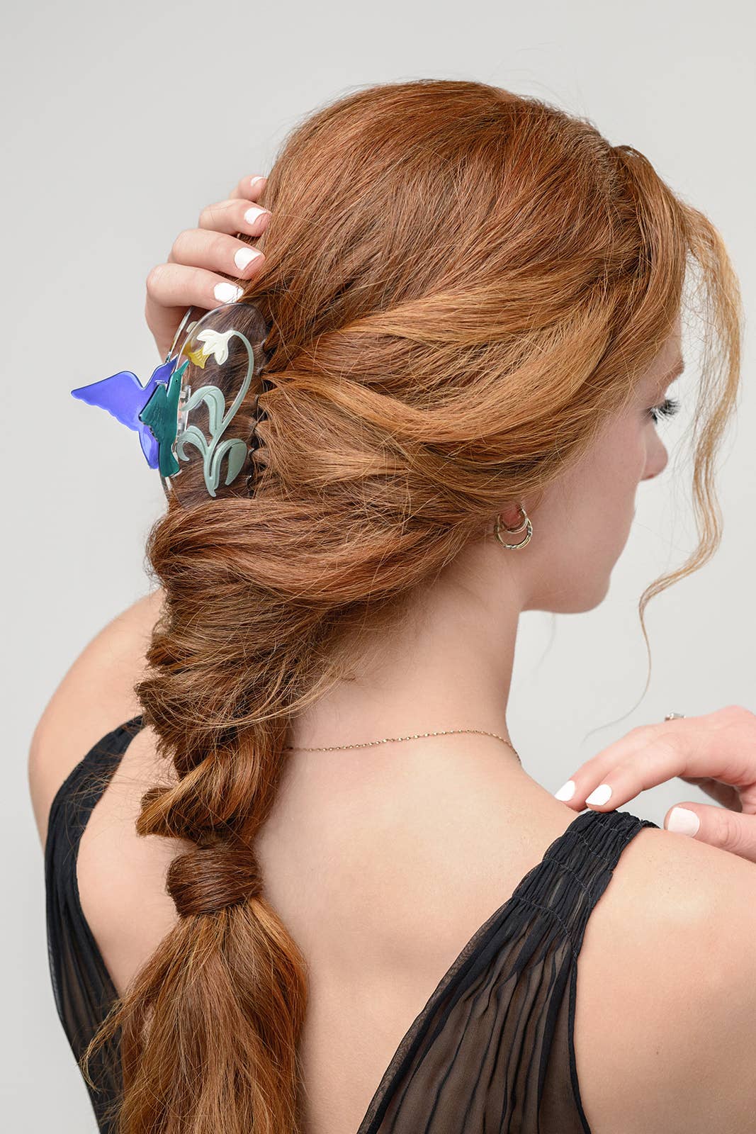 Narcissus Flower + Hummingbird Hair Claw