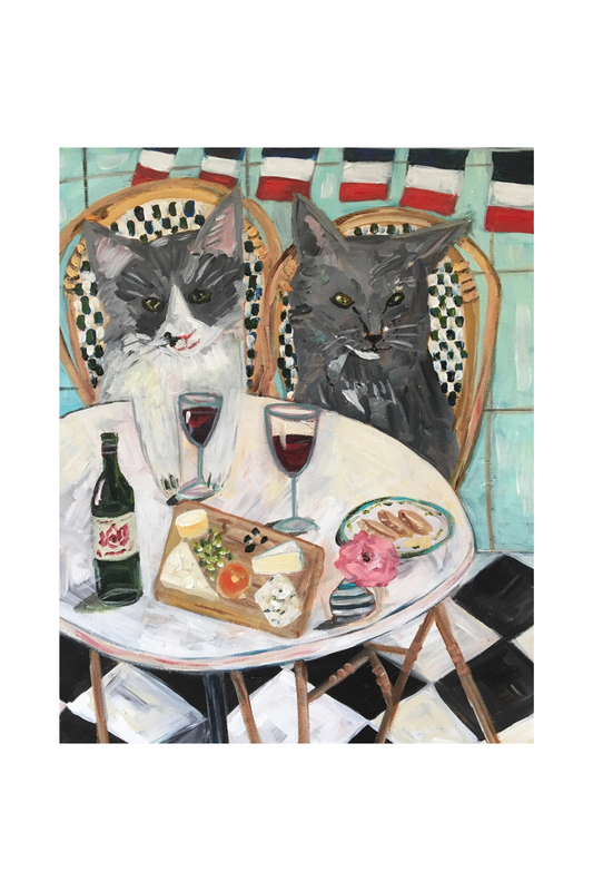 Paris Cafe Cats Card