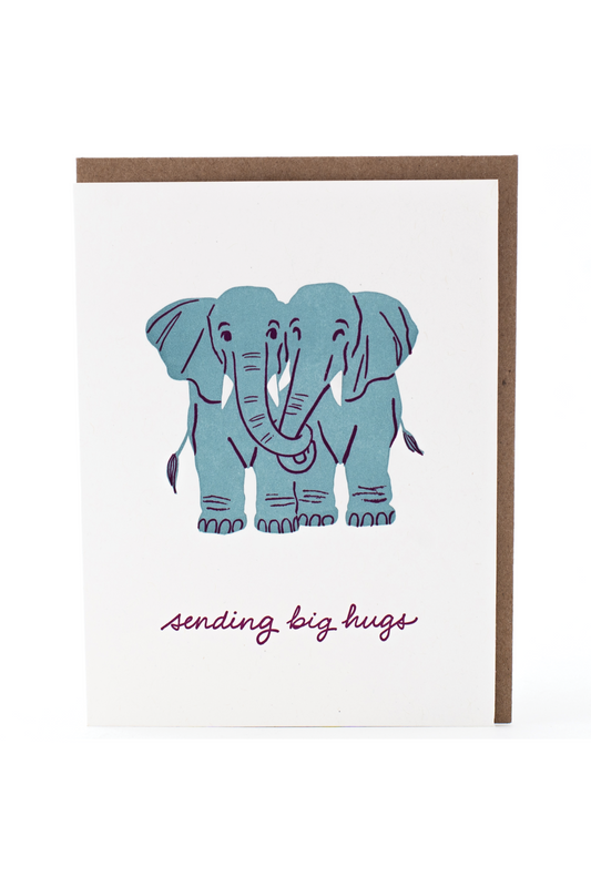 Elephant Hugs Support Card