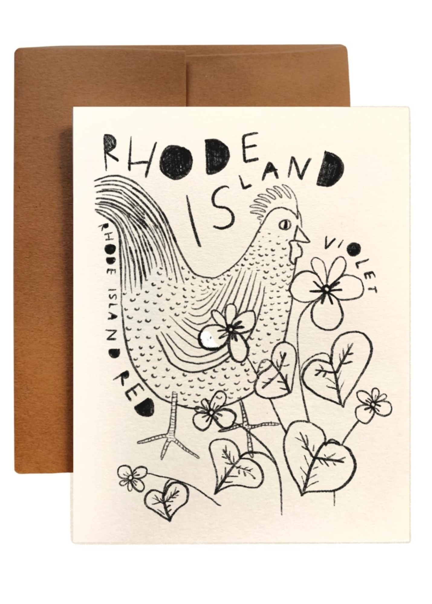 Rhode Island State Flower & Bird Card