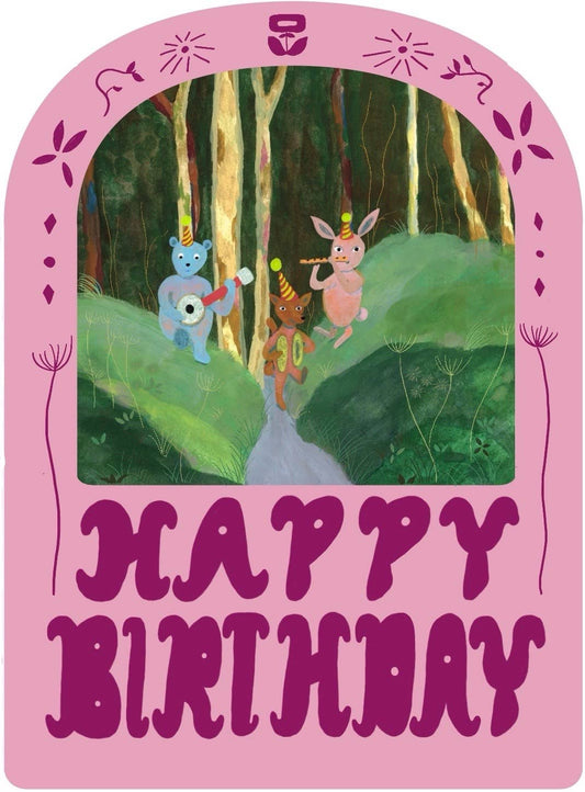 Forest Birthday Party Die Cut Card