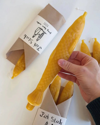 Fish Sticks | Beeswax Fish Shaped Taper Candles