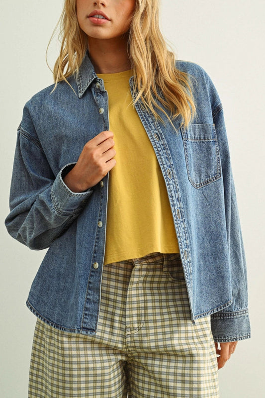 Moody Blue Denim Shacket