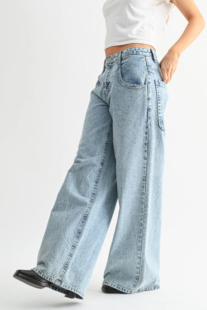 Relaxed Straight Super Wide Leg Denim