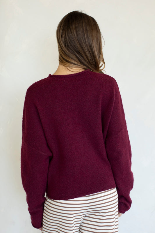 Piper Pullover Sweater | Wine