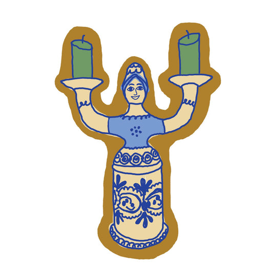 Candleholder Girl Sticker   