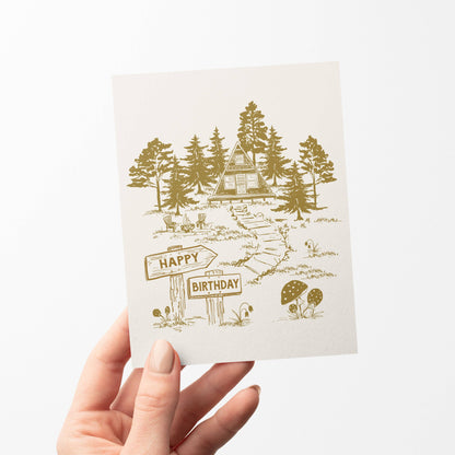 A-Frame Cabin Birthday Card