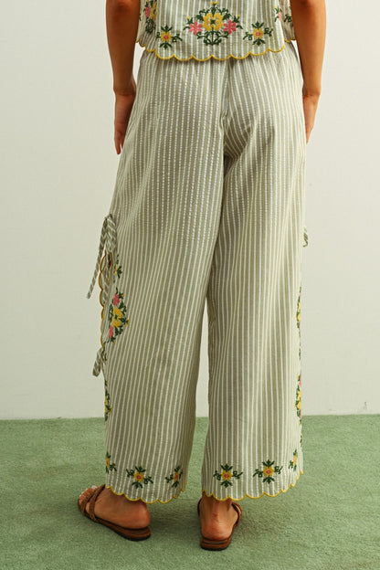 Embroidered Garden Pants