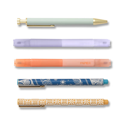 Solstice Mixed Pens & Highlighters | Set of 5