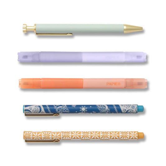 Solstice Mixed Pens & Highlighters | Set of 5
