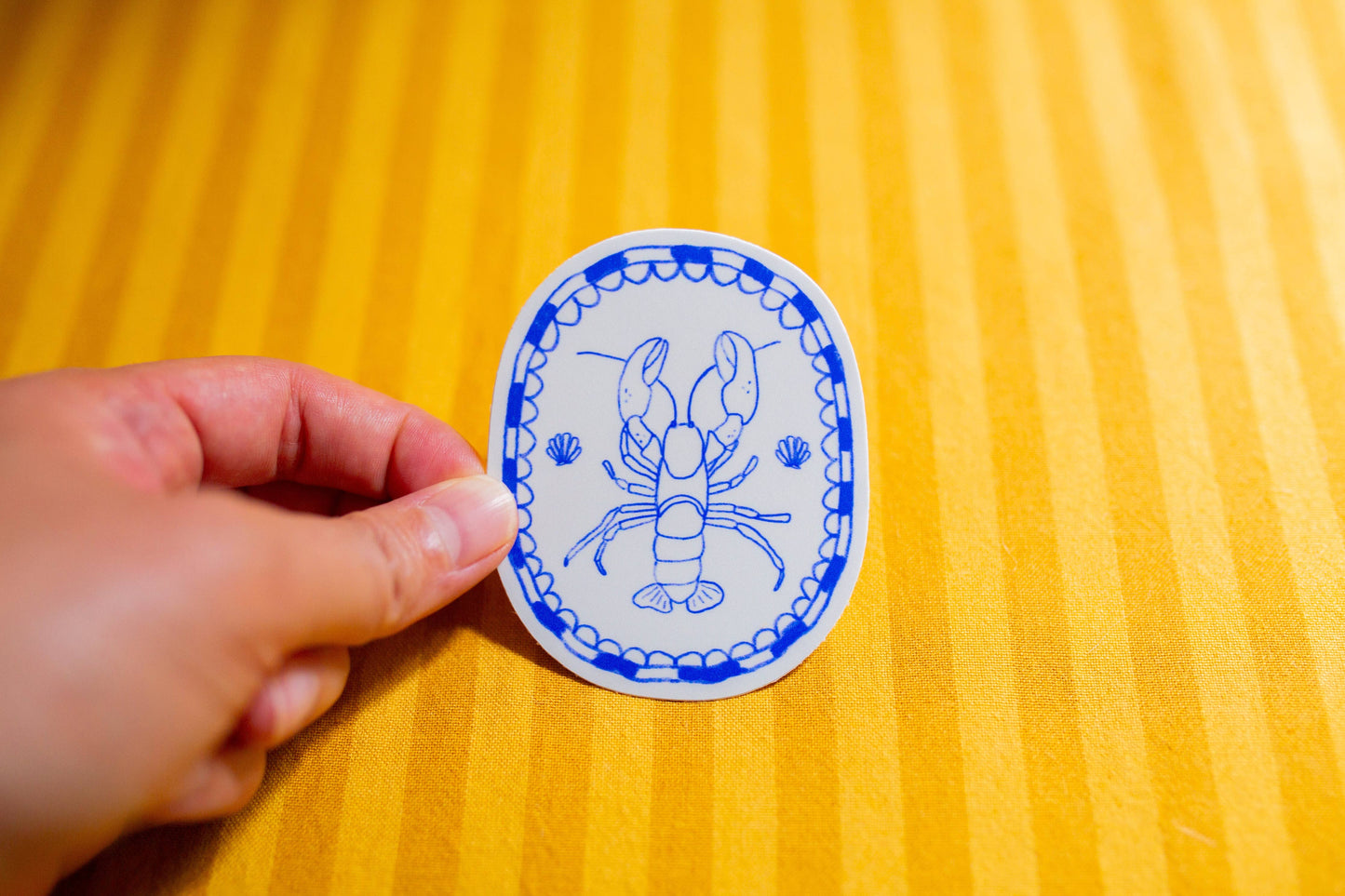 Coastal Lobster Sticker | Blue